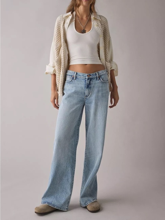 Wrangler Denim - NEW Wrangler Low Rise Baggy Jeans Women 27 Light Wash Wide Leg Skater Y2K Denim